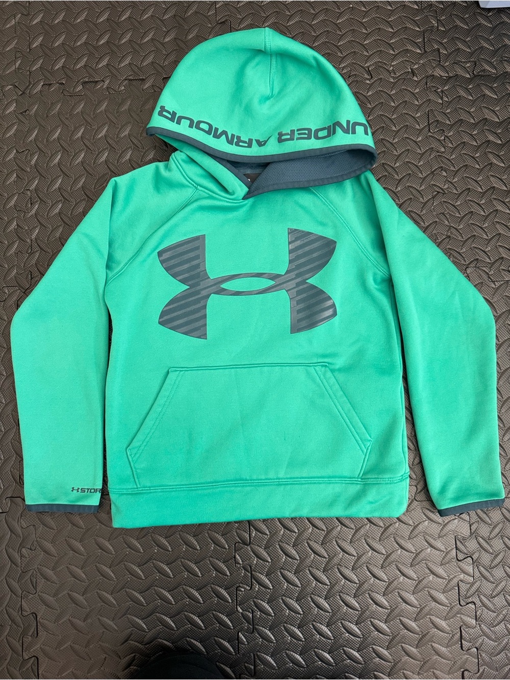 Under Armour Teal Green Logo Pullover Hoodie